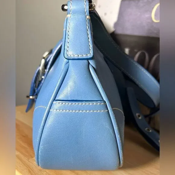 COACH 🩵Rare & HTF Vintage Hampton Demi Crossbody Bag Glacier Blue 🩵👜 - Picture 7 of 12